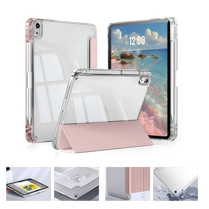 Capa Transparente para iPad 11" A16 2025 e iPad 10 10.9" – Magnética Com Porta Caneta e Suporte