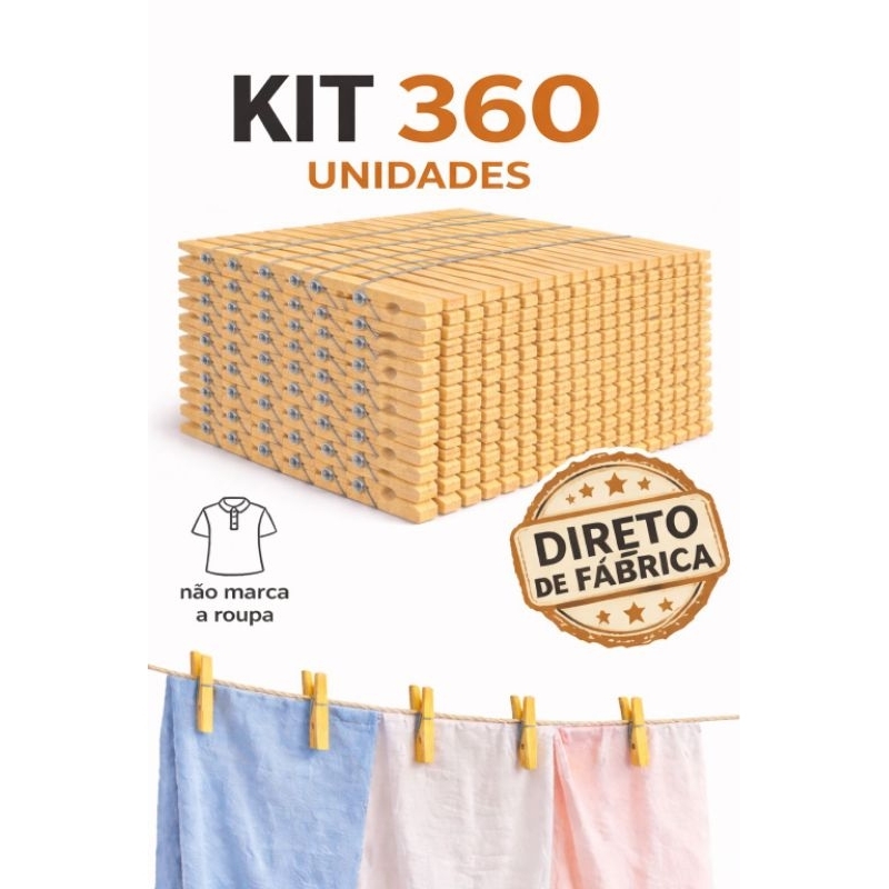 kit Prendedores Pregadores Grampos de Roupa Madeira Promoção