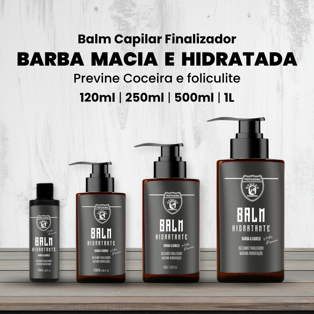 Balm Hidratante Barba e Cabelo Perfumado com Proteção Térmica Street Barbers