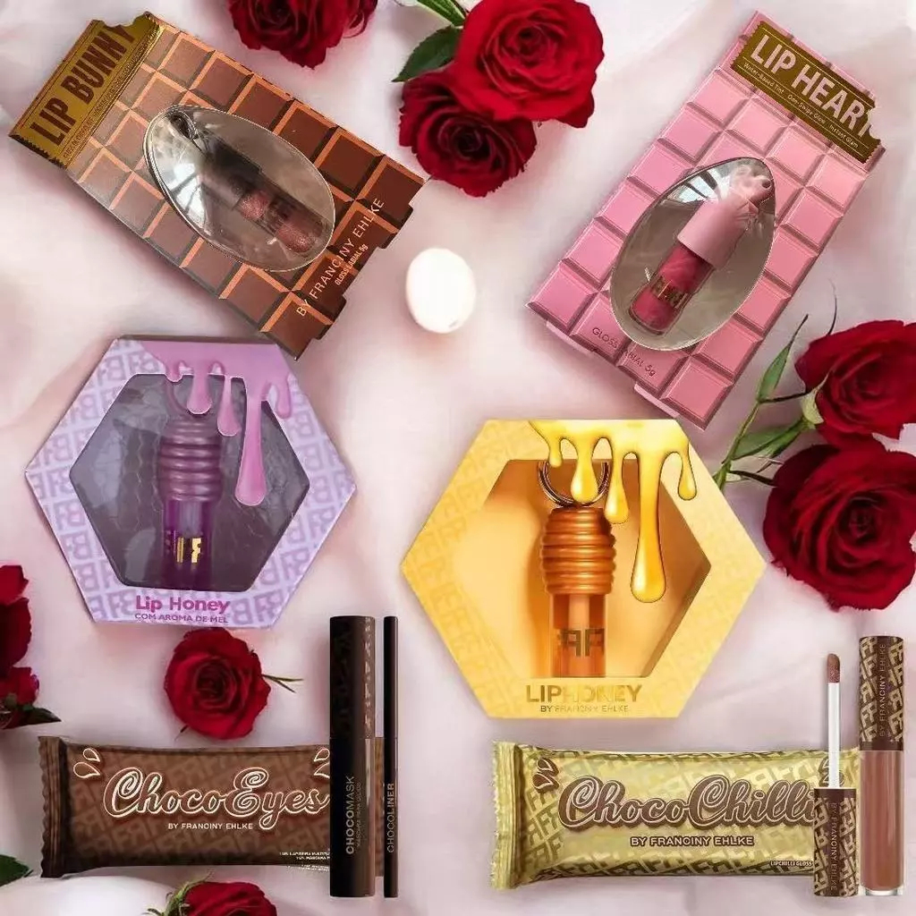 Kit Maquiagem ChocoEyes + ChocoChilli com Máscara, Lápis e Lip Gloss de Longa Duração