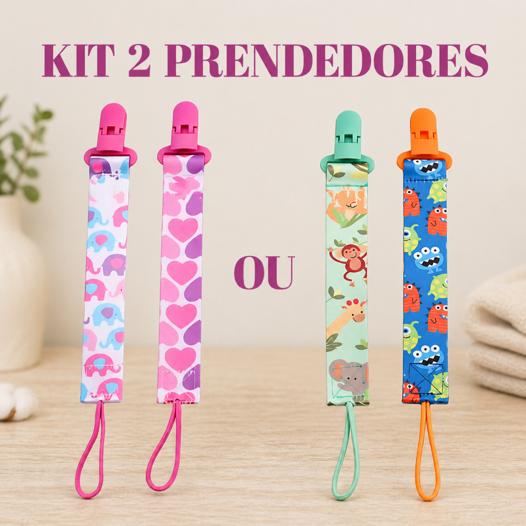 Kit 2 Unidades Prendedor Clipe Chupeta Menino e Menina - Promoção