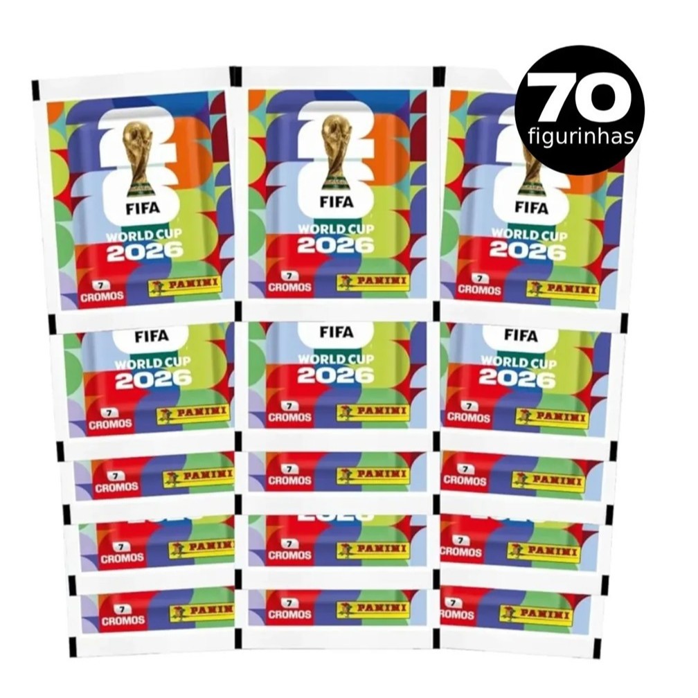 Kit Com 70 Figurinhas (10 Pacotes) - Copa Do Mundo Fifa 2026 Copa Do Mundo 2026
