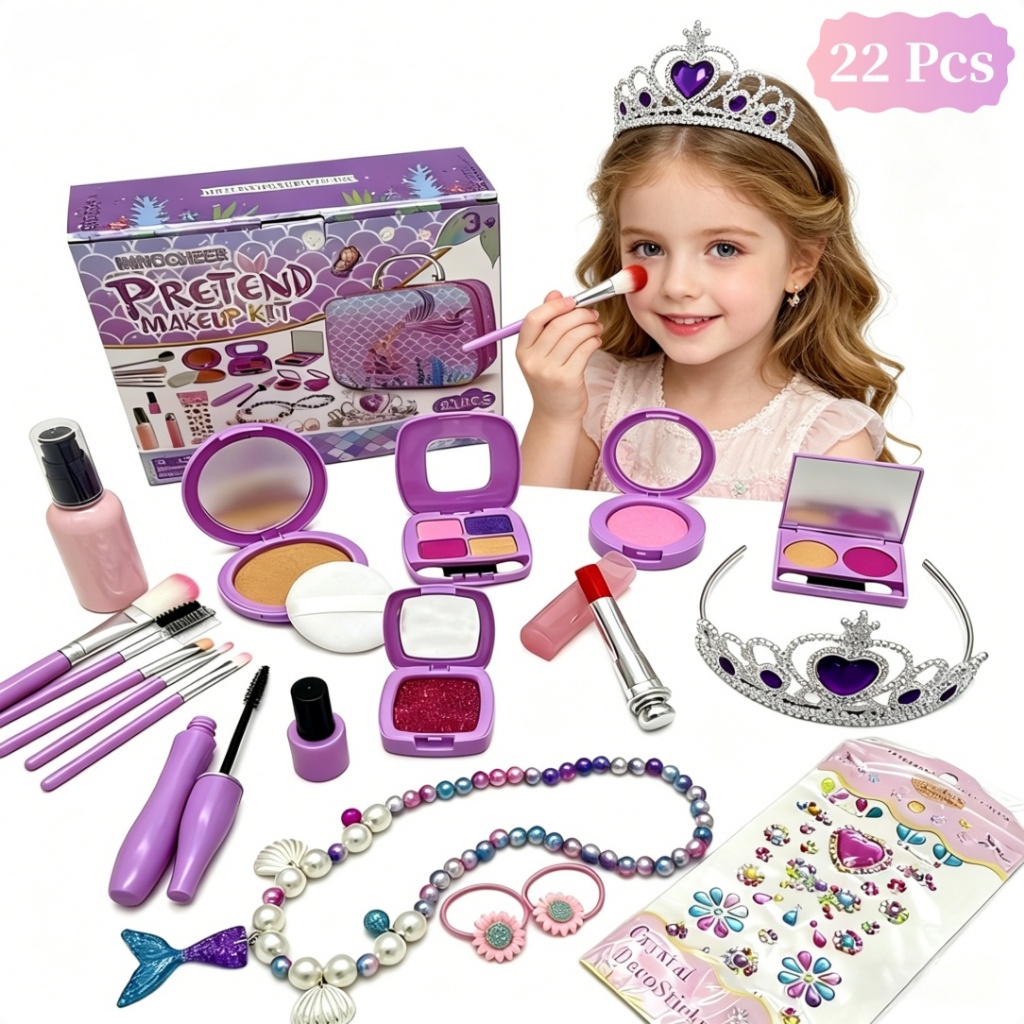 Maleta Maquiagem Kit Completo Infantil Para Menina Sereia Princesa Linda Lançamento com Gliter