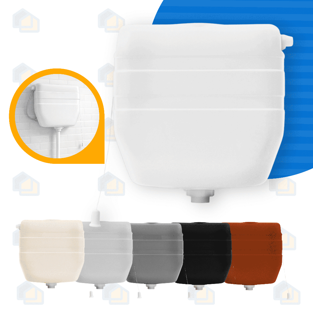Caixa de Descarga P/ Vaso Sanitário C/ Cordinha Suspensa Banheiro Plástica Metasul 9 Litros