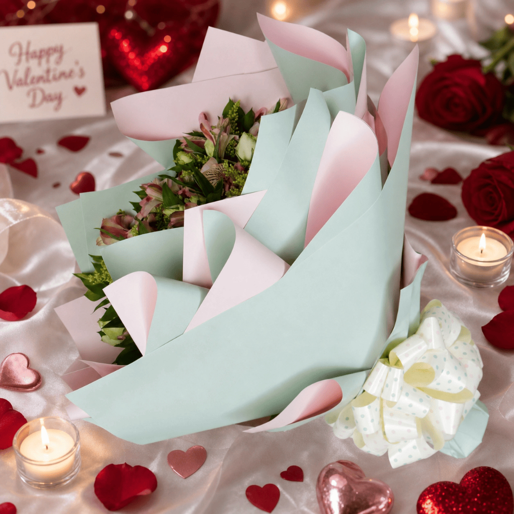 Folhas Poli Sujinho Celofane Dupla Face 49x69cm 10un Amor Namorados Dia das Mães Decoração Presente