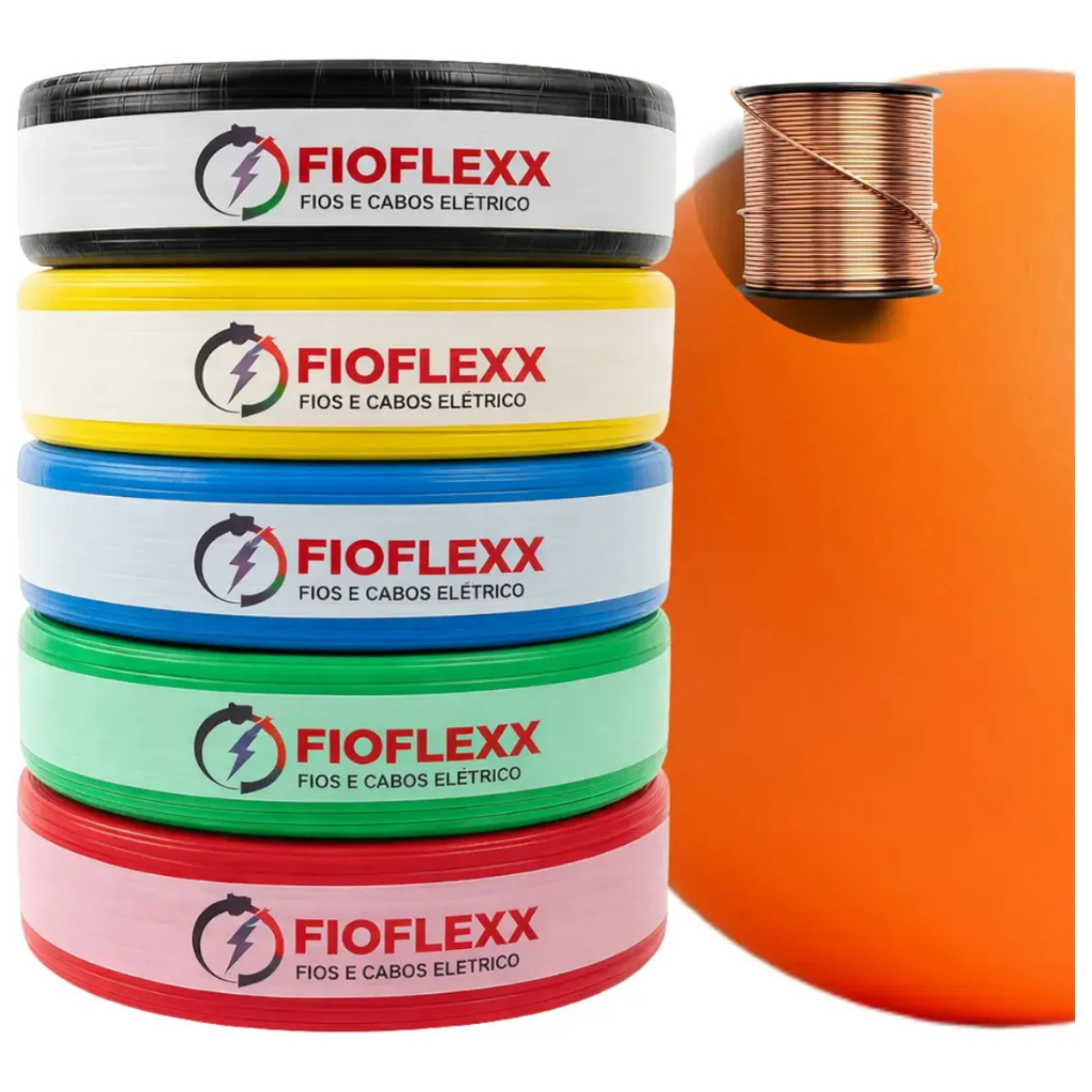 Fio Elétrico Cabo Flexível 4mm 100 Metros Cabo Flexivel 4 mm Rolo 100Mts Cabo 4 milimetros