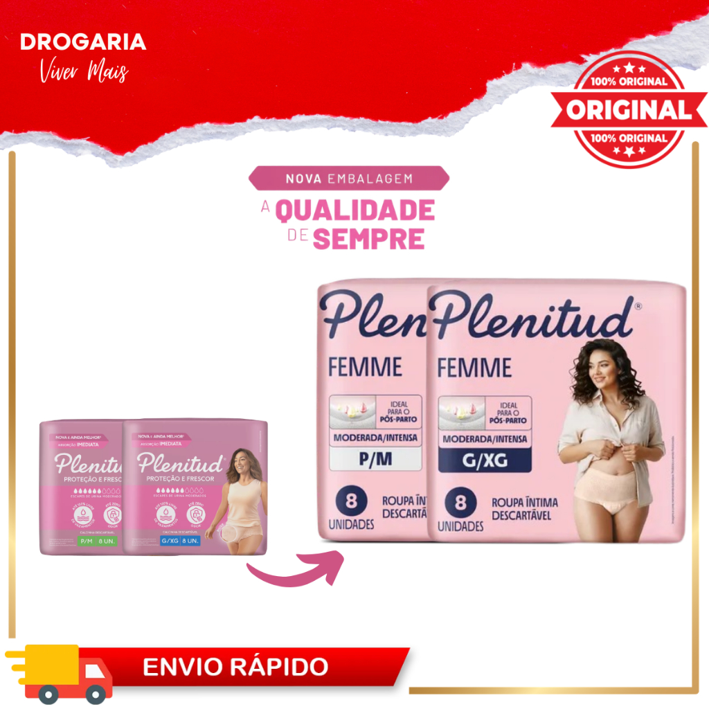 Plenitud Femme 8 Unidades (P/M - G/XG)