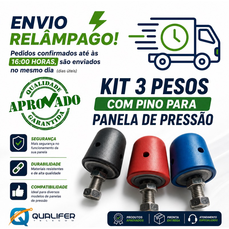 3 Unidades Peso com pino p/ panela de pressão Universal.
