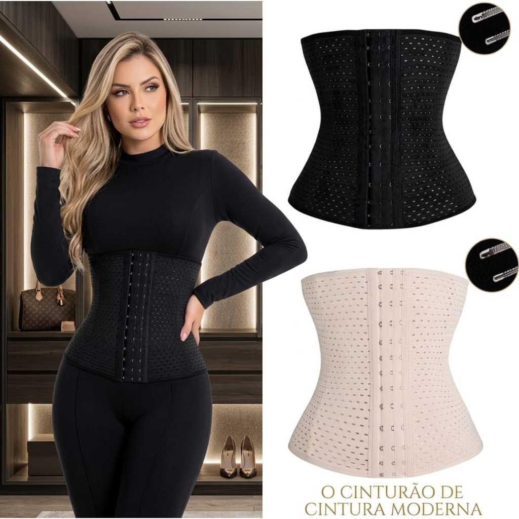 Cinta Modeladora Feminina Elastique – Reduz Medidas, Afina a Cintura e Define o Abdômen
