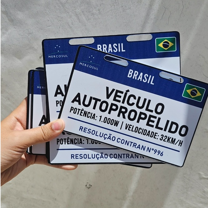 Identificação para Bicicleta e Scooter Elétrica 1000W 800W 650W 500W COM FURO 18x12CM