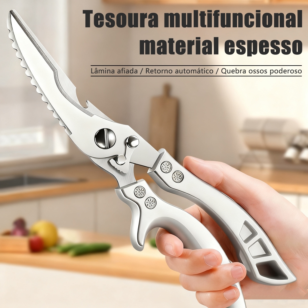 Tesoura de frango e churrasco , ideal para Cortar Carnes, Peixes e Vegetais