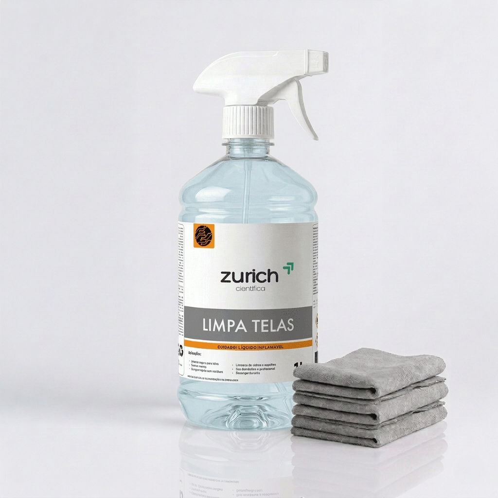 Kit Limpa Telas 1L + 3 flanelas de microfibra com Spray Borrifador para TV, Celular e Monitor
