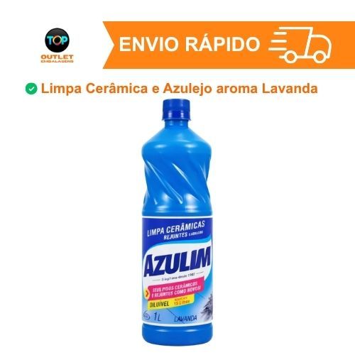 Limpa Cerâmica Pisos Lavanda 1L Remove Encardido Terra Sujeiras Manchas de Privada Incrustações Uso Doméstico Azulim