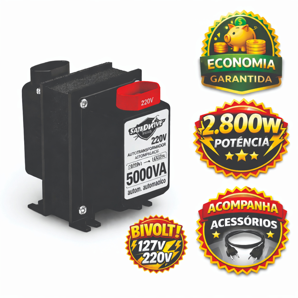 Transformador 5000va Bivolt 110 220 E 220 110 12000 Btus Ar Condicionado Máquina de Lavar Tanquinho Lava louças