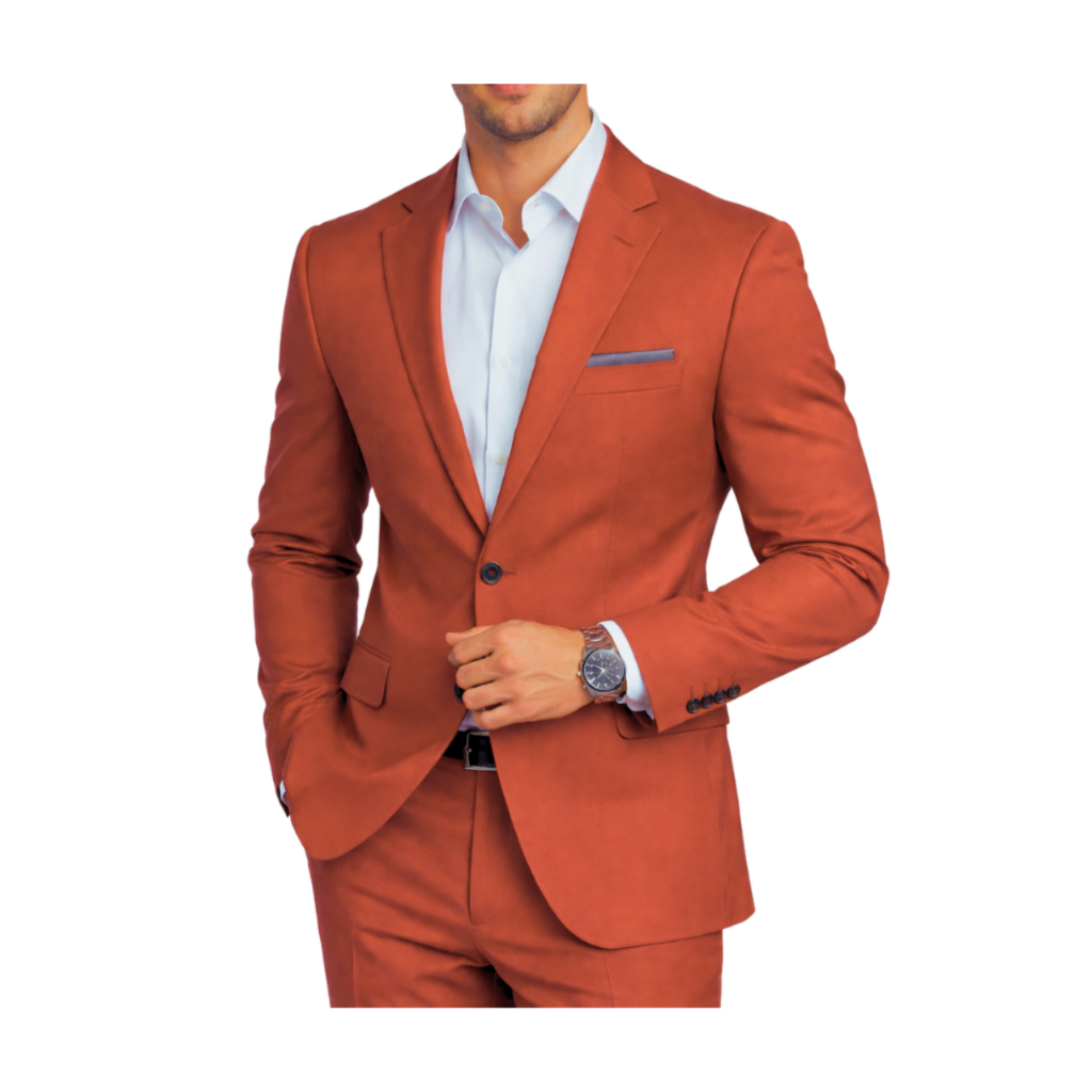 Terno Masculino Poliviscose Slim - Blazer e Calça - Pespontado na lapela