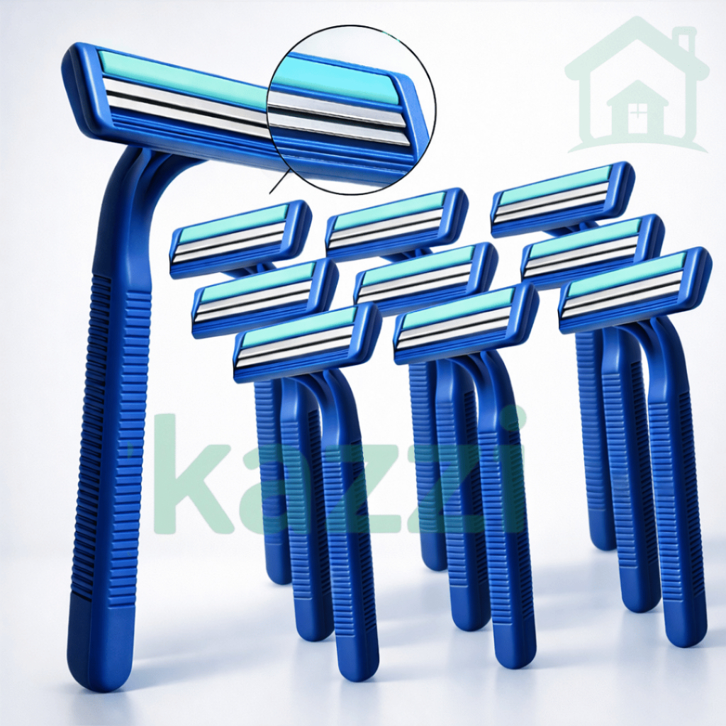 Barbeador Masculino Feminino com 12, 24 ou 48 Aparelhos de Barbear Descartável Fita Lubrificante