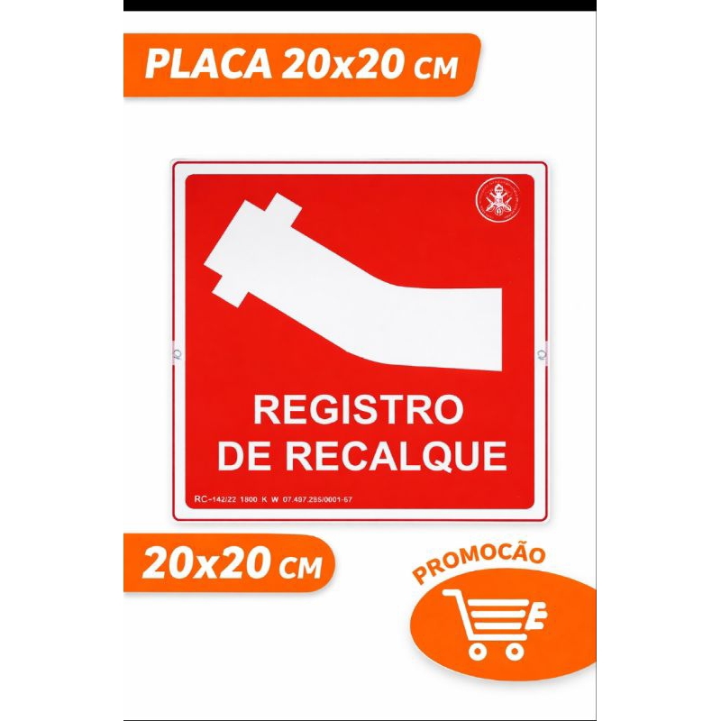 Placa registro de recalque. Hidrante externo.