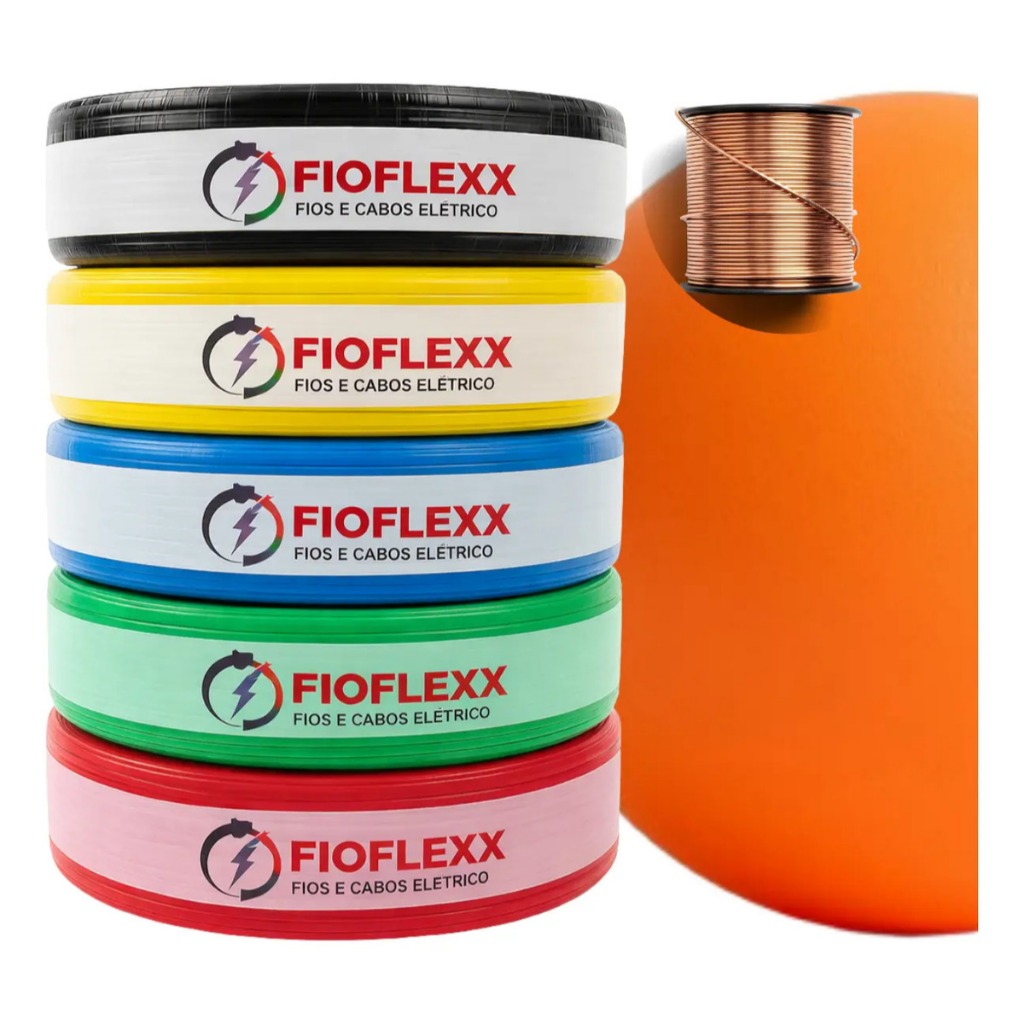 Cabo Flexível 6mm Rolo de Fio Elétrico 6,0mm com Selo certificado Rolo 100 metros