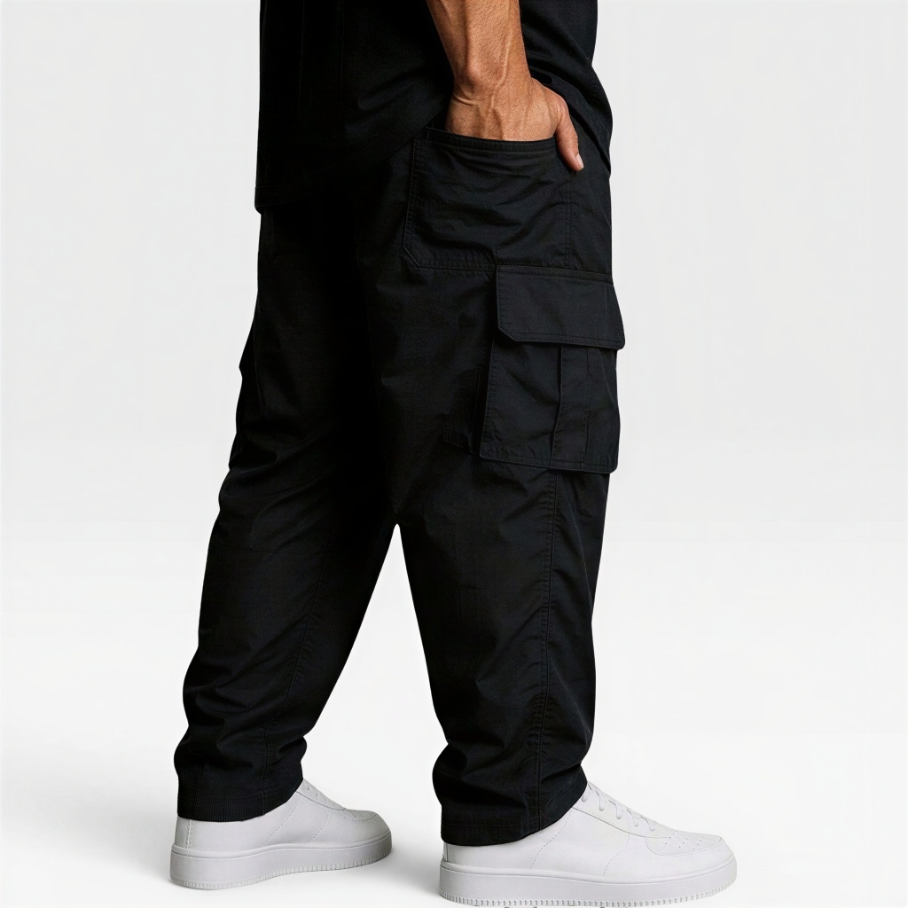 Calça Cargo 6 Bolsos skate Larga Fechamento Cordão Premium