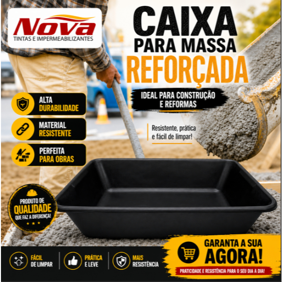 Caixa Plástica Uso Geral Para Argamassa Massa Corrida Construção 20L / 40L NOVATINTAS