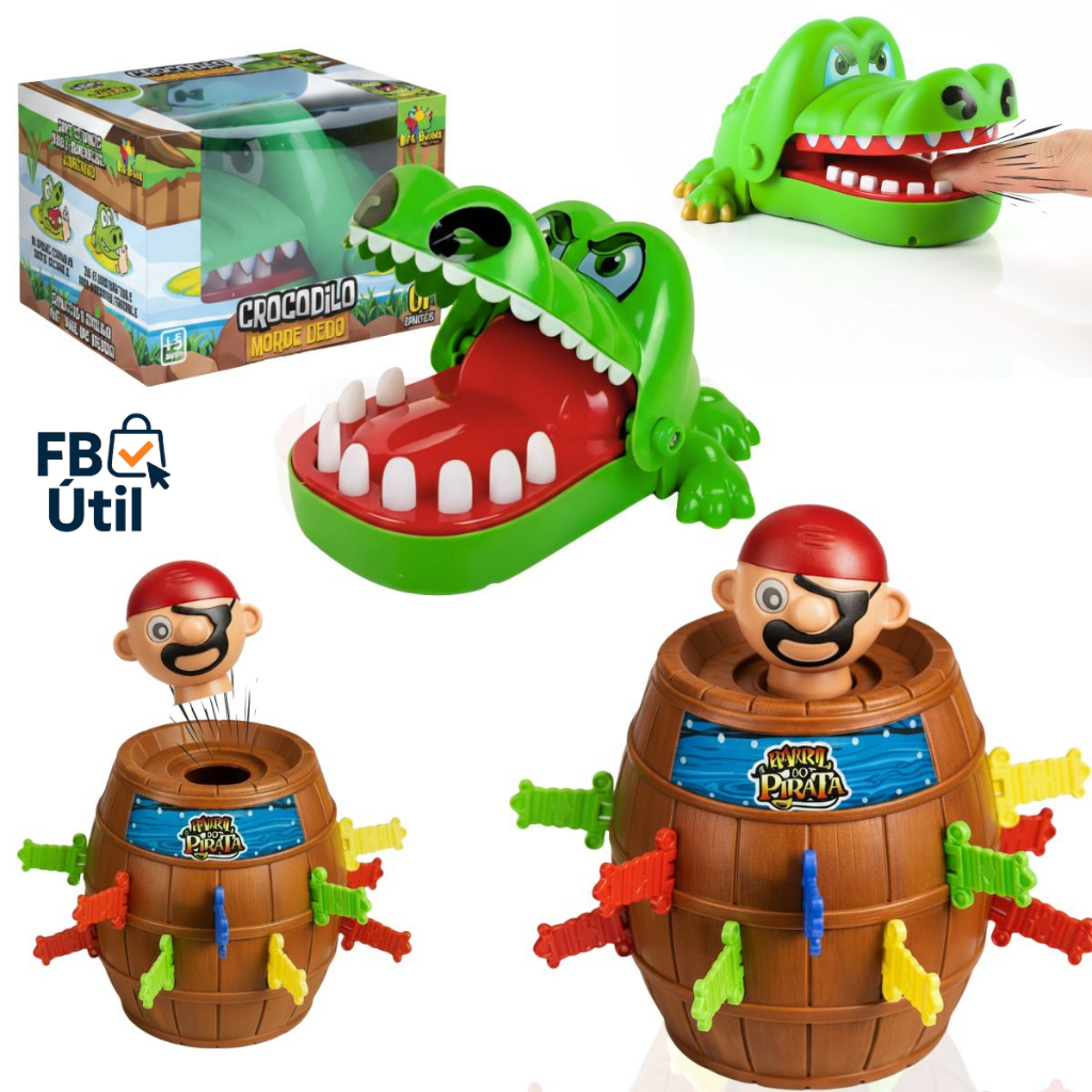 Jogo Barril Pirata, Crocodilo Morde Dedo ou Kit — Brinquedo Infantil