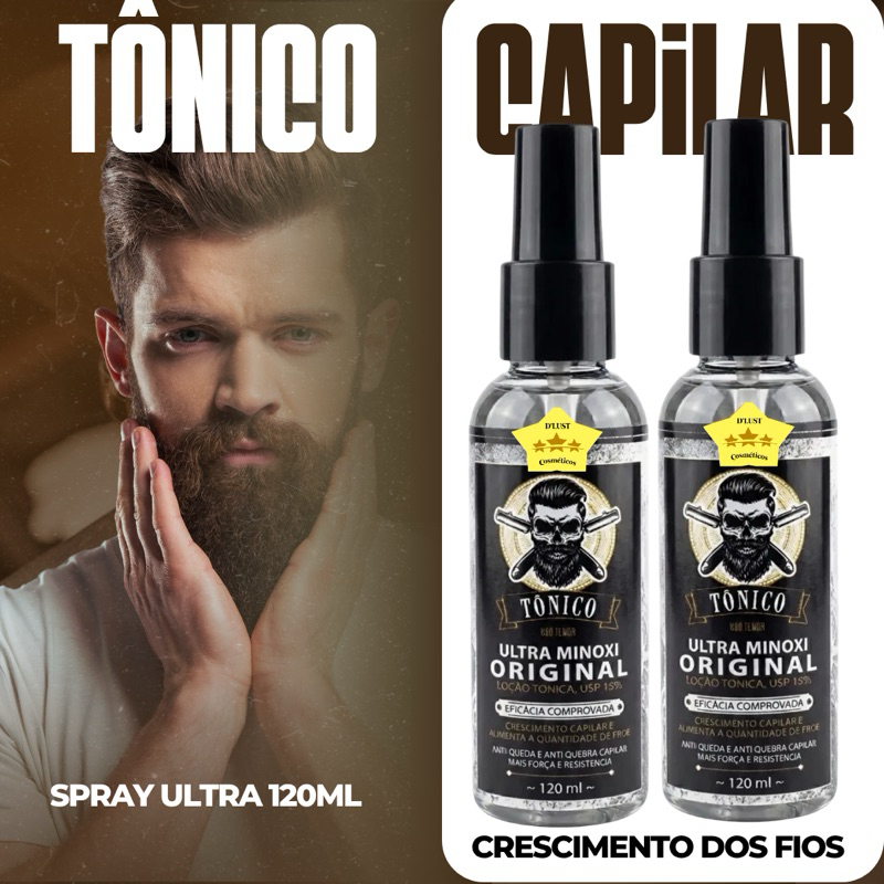 2x Tônico Capilar e Barba Ultra Pro Barber 120ml