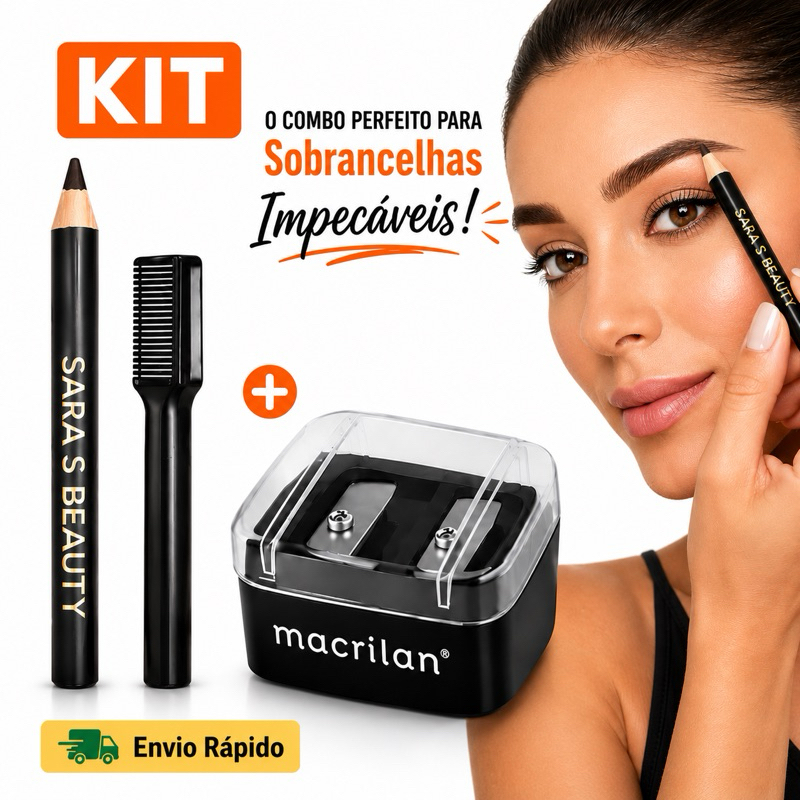 KIT Lápis de Sobrancelha + Apontador Macrilan (Original) | Envio Rápido