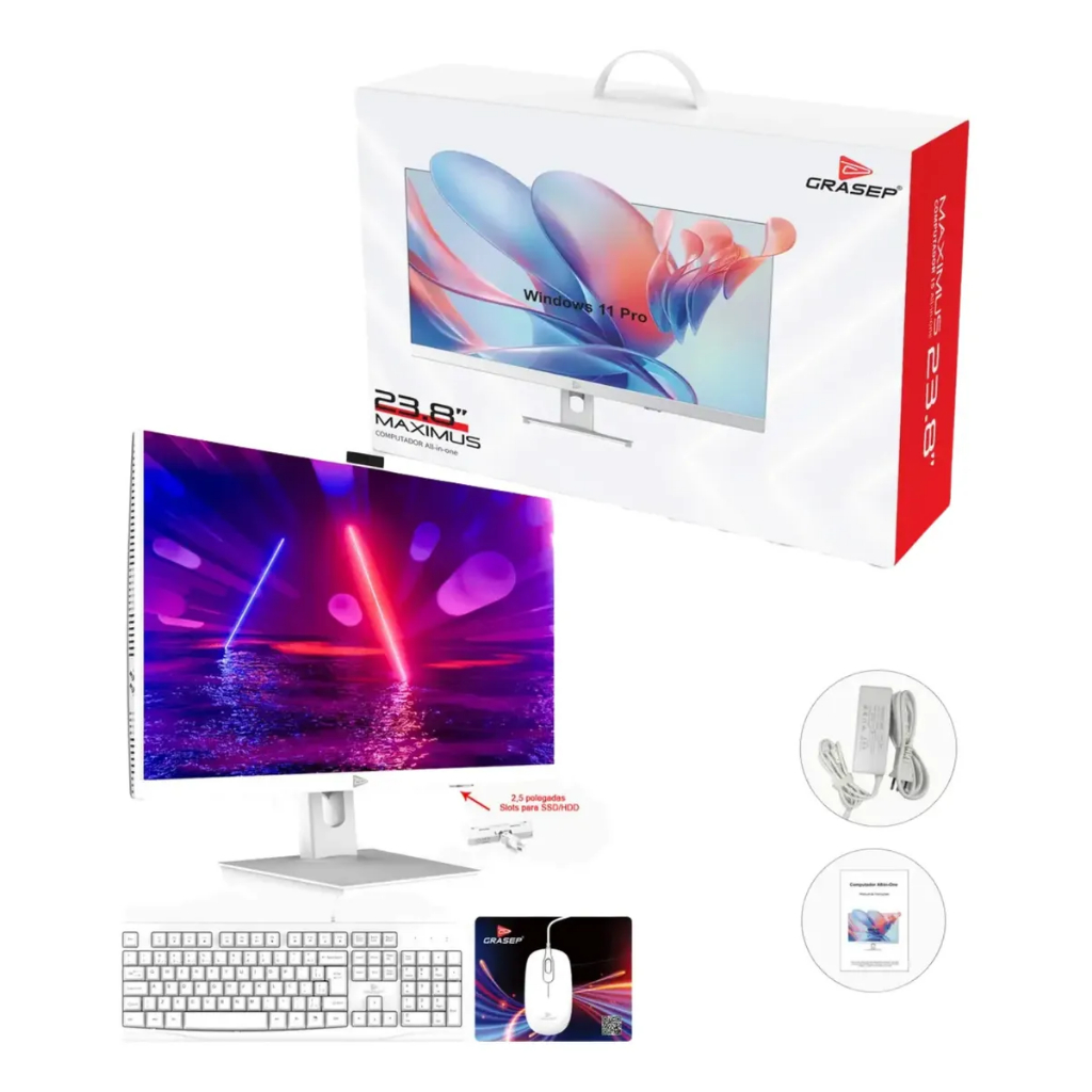 PC All In One Intel Core i7 23.8 Polegadas 16GB RAM SSD 512GB Webcam Integrada+ Teclado Mouse