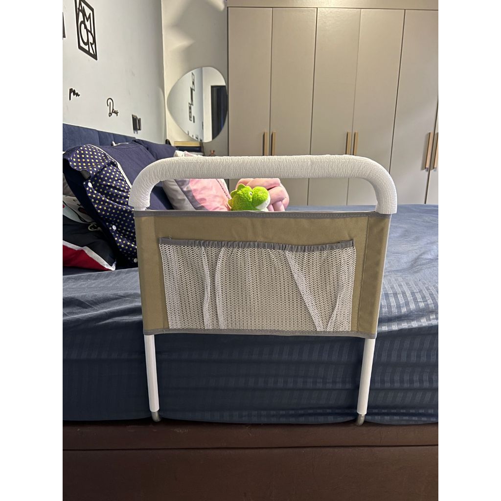 Grade De Cama...BEGE... Proteção Barra De Apoio Para Idosos Premium