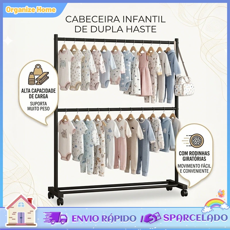 cabides para roupas,arara de roupas,cabide,cabide infantil bebê,Cabideiro De Chão Arara Organizador De Roupas 120*200cm