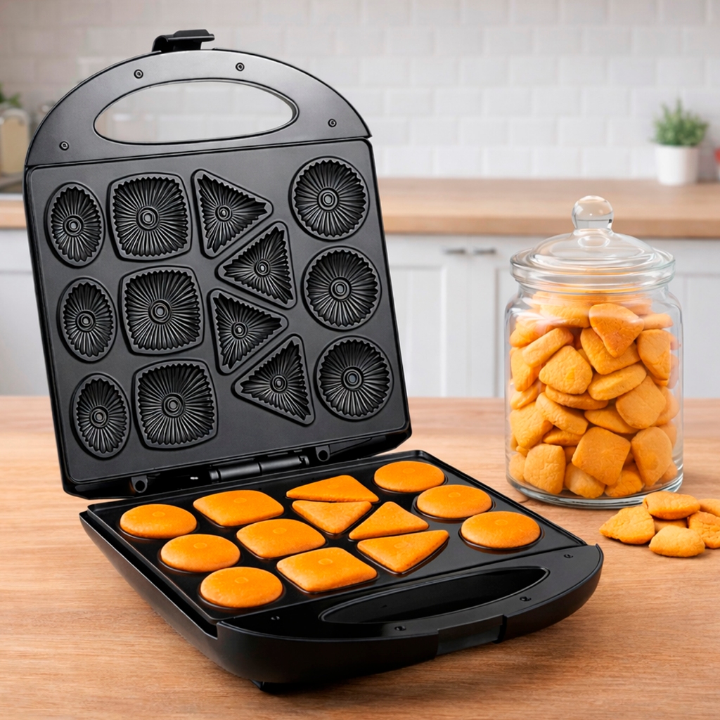 Maquina De Fazer Mini Cake Bolinhos Biscoito Bolo DesenhosTesmostato Automatico 110v/220v