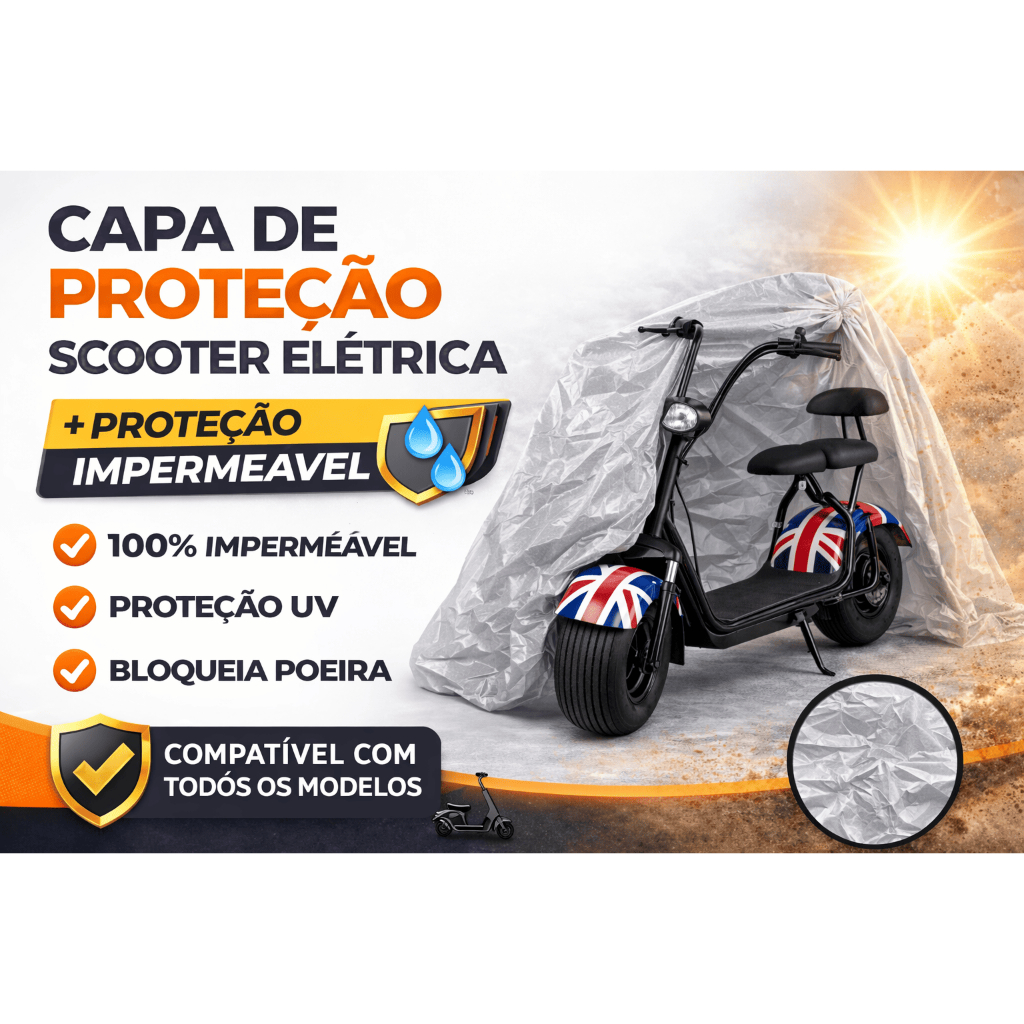 CAPA PARA SCOOTER ELÉTRICA IMPERMEÁVEL PROTEÇÃO TOTAL CHUVA SOL POEIRA