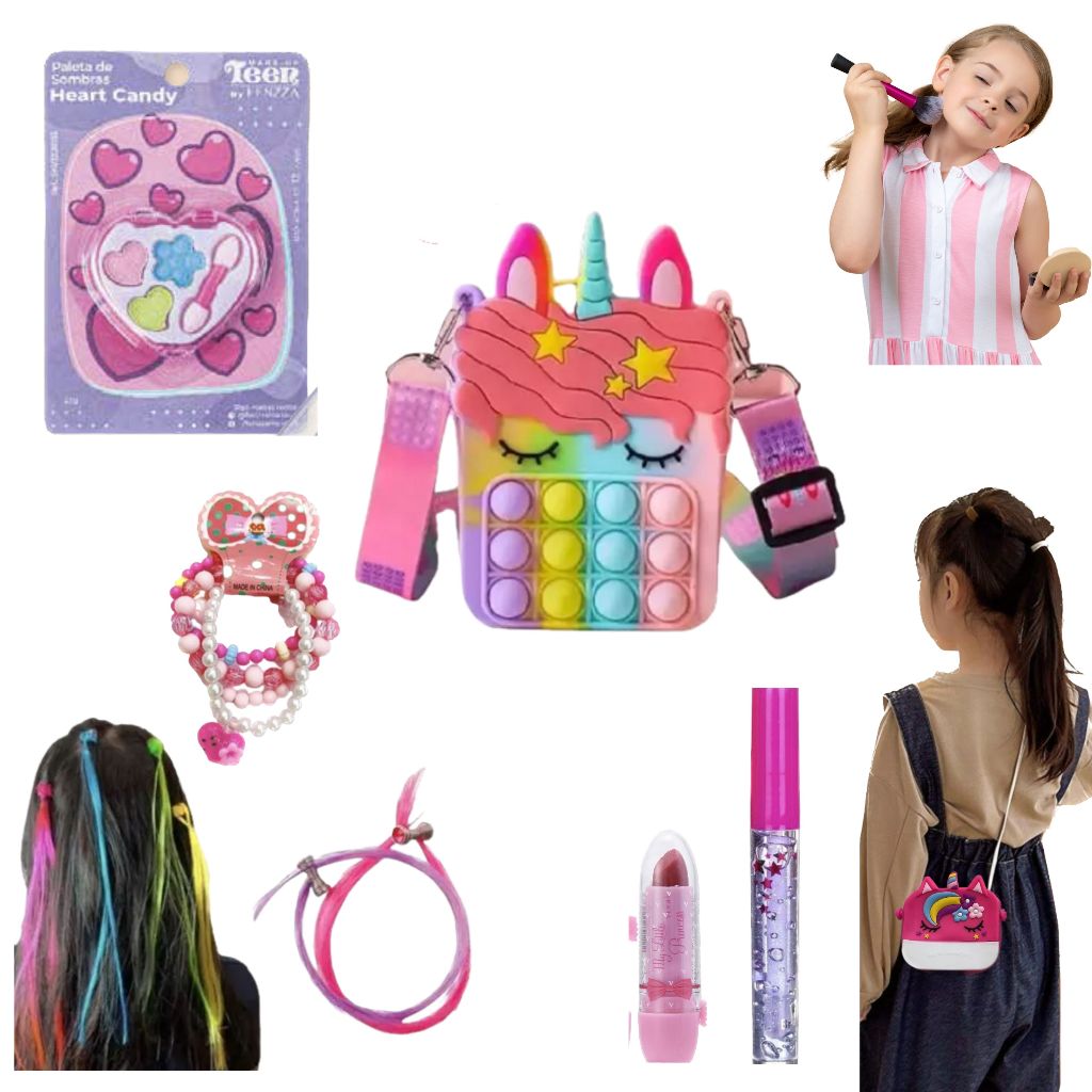 Kit De Maquiagem Infantil + Bolsinha Infantil  Linda