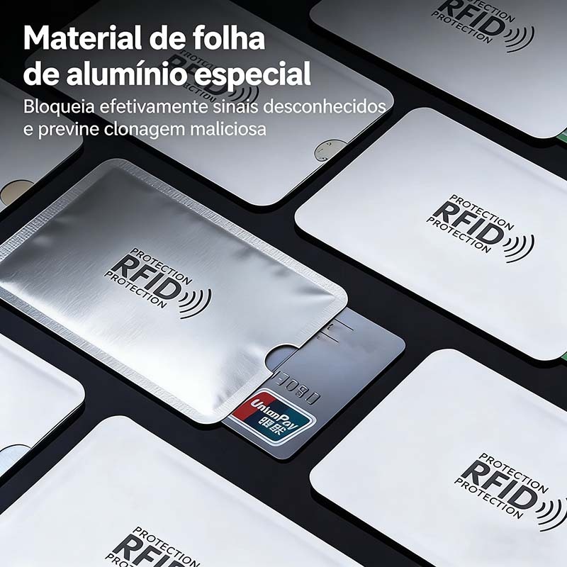 KIT 10/ 5 Porta Cartão com Proteção de Aproximação Contactless RFID NFC
