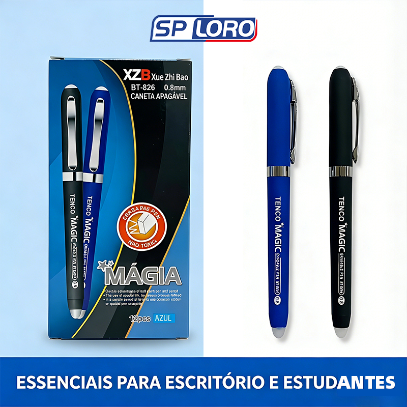 0.8mm Caneta Gel Apagável Ponta Esferográfica Caneta Mágica XZB MAGIC Escrita Perfeita - 826