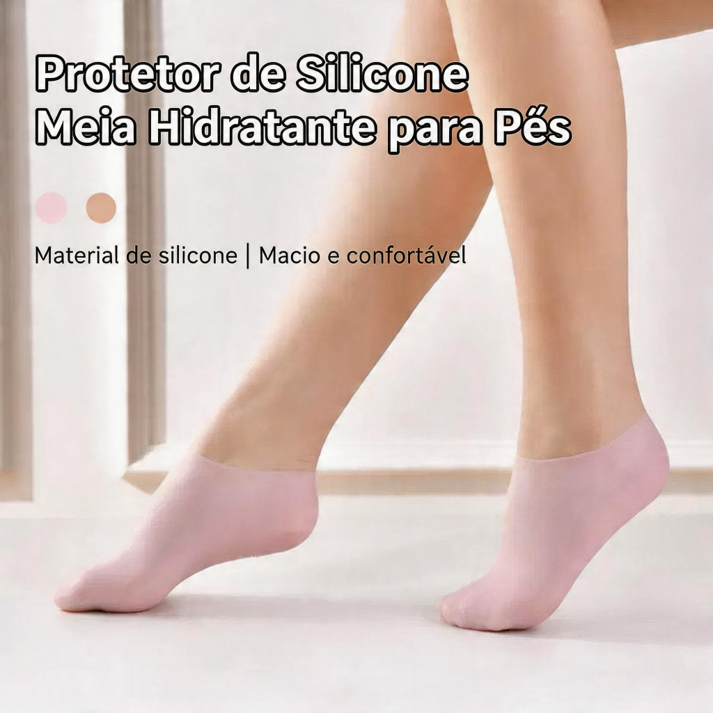 Meia De Silicone Para Pés Rachados Alivia Ressecamento E Suaviza Calosidades Rapidamente