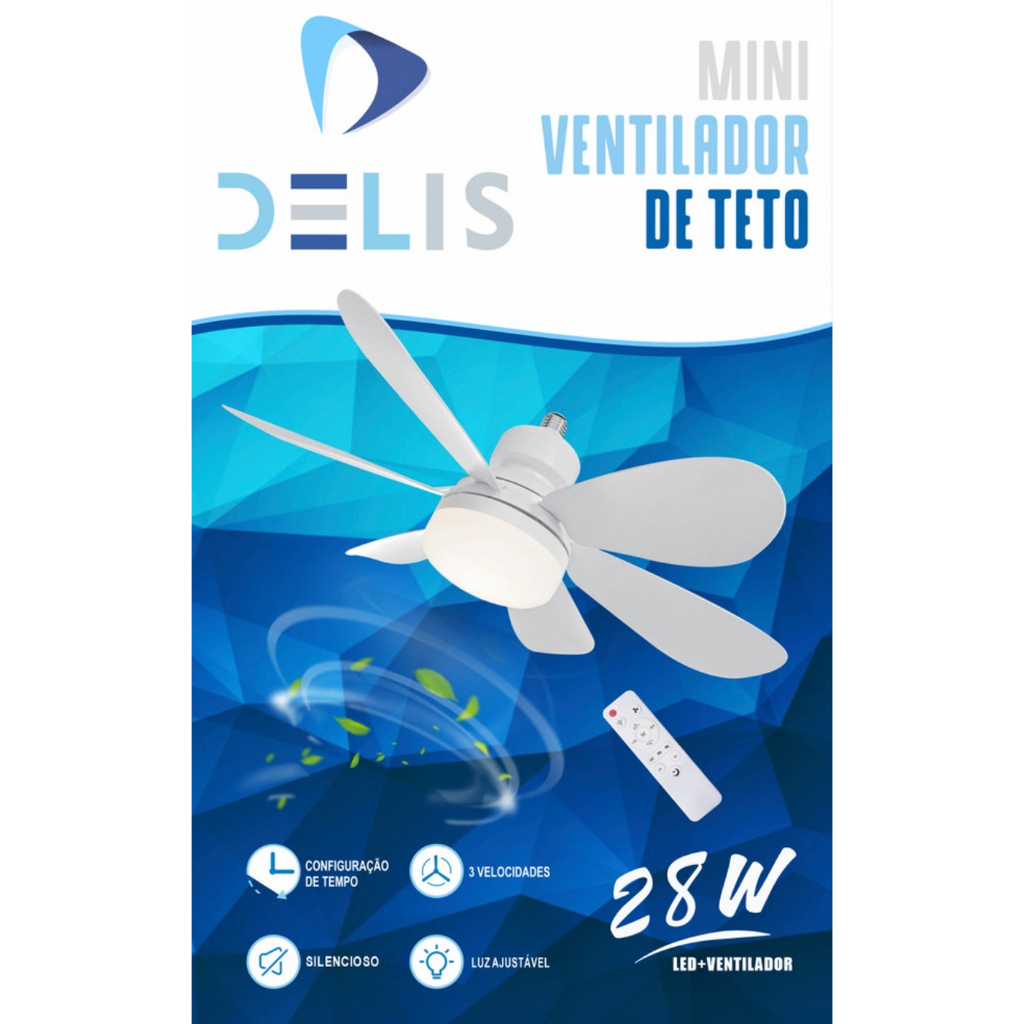 Ventilador de Teto Certificado INMETRO LED 3000K~6000K com Controle Remoto 6 Pás Bivolt Silencioso