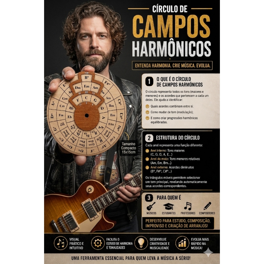 Círculo de Campos Harmônicos - música violão guitarra teclado acordeon instrumentos musicais
