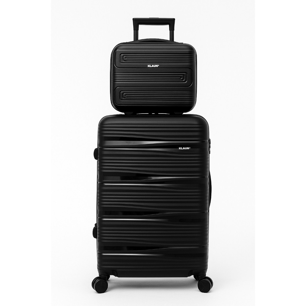 Kit Mala de Viagem 23kg + Frasqueira Polipropileno Média Rodas 360 Cadeado TSA Reforçada Viagem