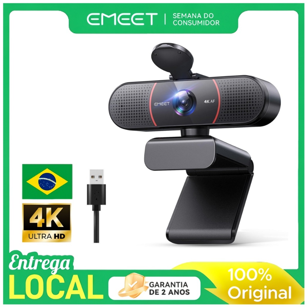 Emeet Webcam 4k C960 Kit Videoconferencia Para Pc 1080p60fps Preto