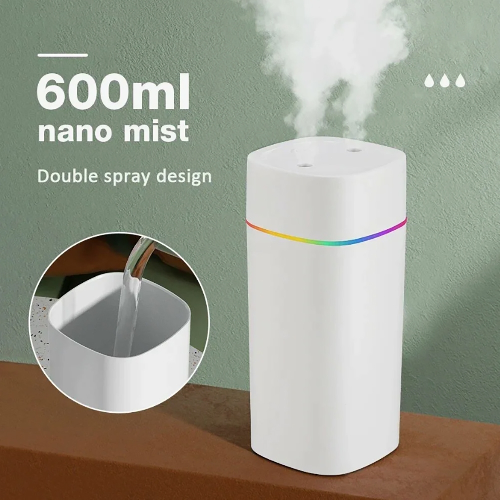 Umidificador De Ar E Aromatizador Grande Com 2 Saídas De Ar 3 Em 1 Multifuncional Com LED