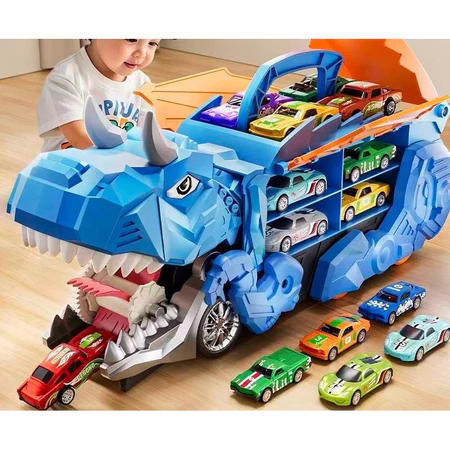 Super Caminhão Dinossauro 3 em 1 Transformável com Carrinhos Kit Presente Infantil Ideal