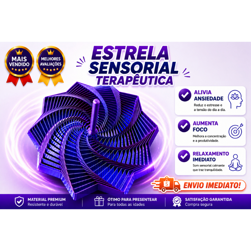 Recurso Terapêutico Estrela Sensorial Som Regulador | Autismo TEA TDAH Ansiedade | Foco Concentração