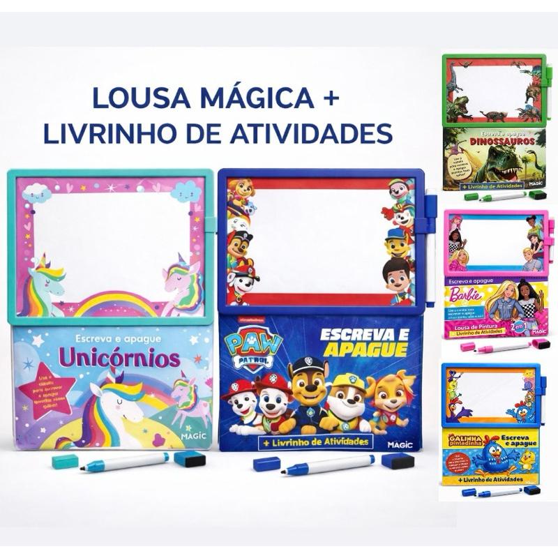 LOUSA MÁGICA INFANTIL ESCREVA E APAGUE + LIVRINHO DE ATIVIDADES EDUCATIVO | PRESENTE PARA CRIANÇA | BRINQUEDO DIDÁTICO