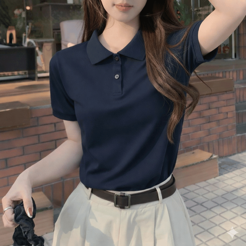 Camisa Gola Polo Social Camiseta Trabalho Uniforme Baby Look Casual Verao