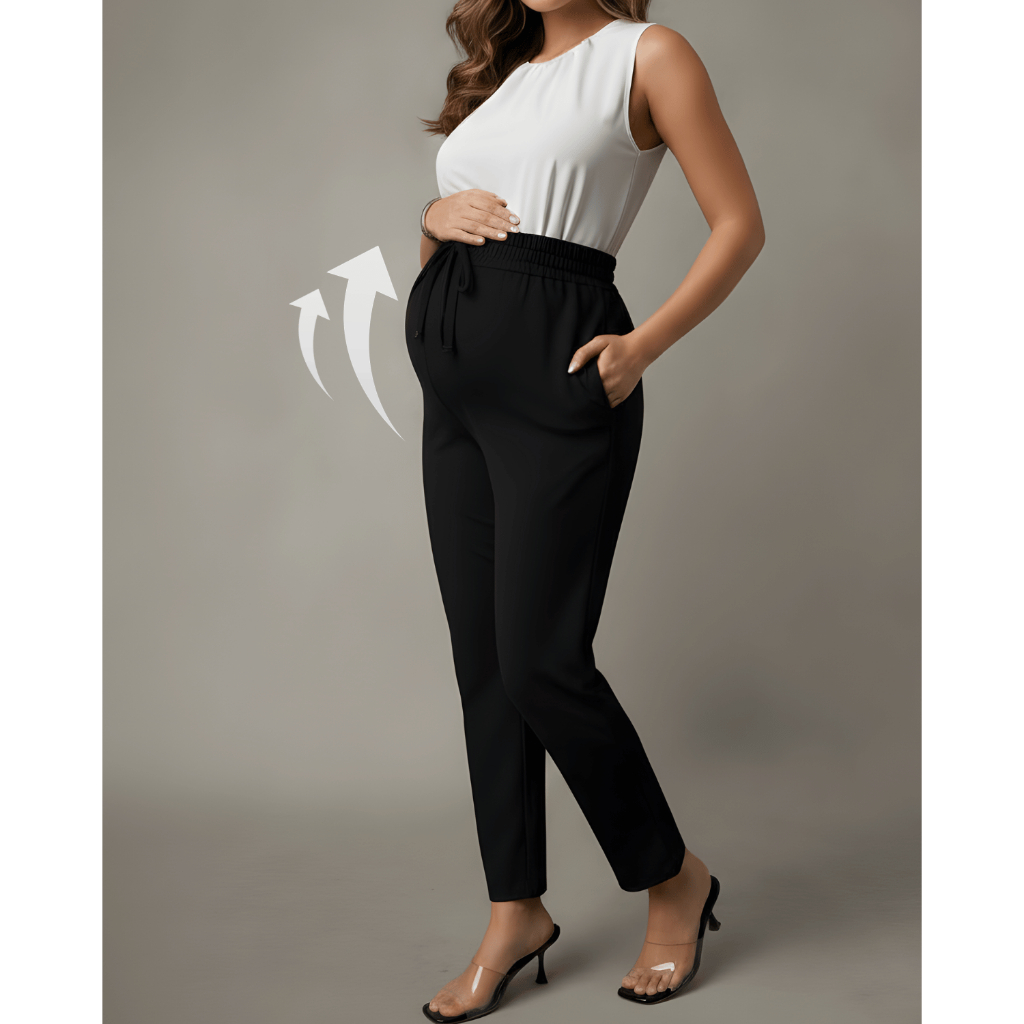 Calça Gestante Cintura Alta Premium Pantalona Gravidez Maternidade Soltinha Leve M ao G1