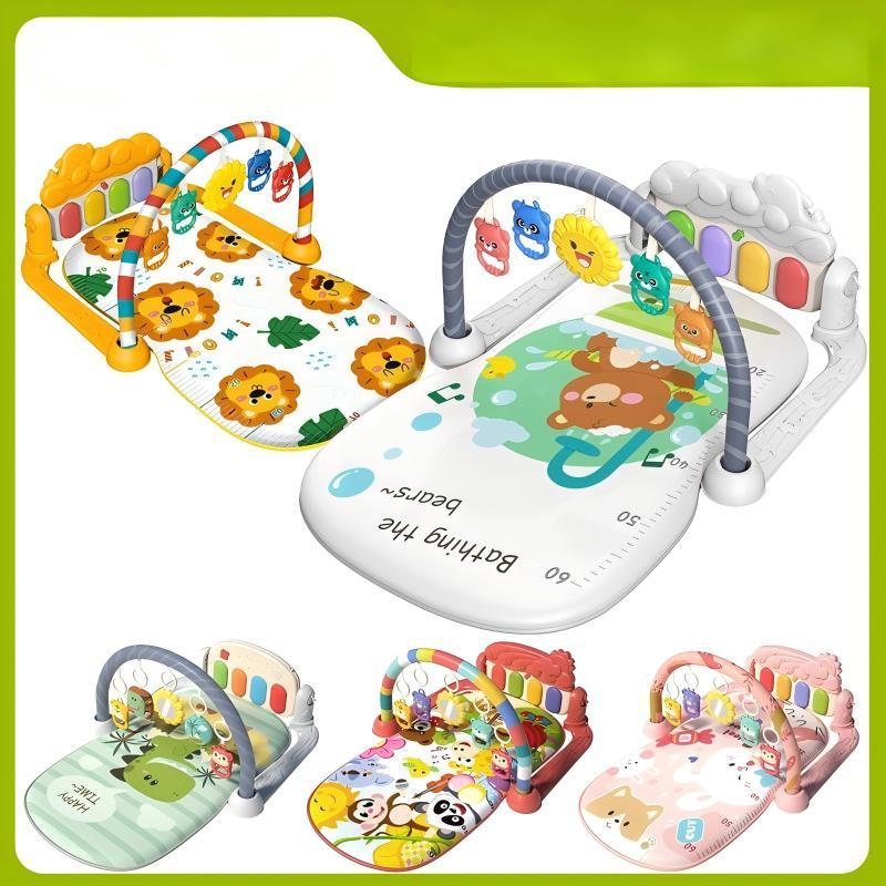 Infant brinquedo destacável pedal quadro de fitness bebê música piano jogo esteira de rastreamento