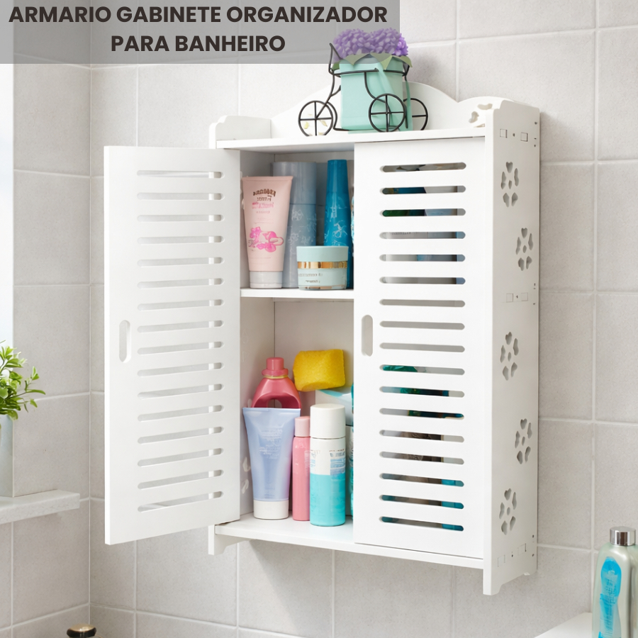 Armário Gabinete Organizador para Banheiro Quarto Sala Prateleira à Prova d'água