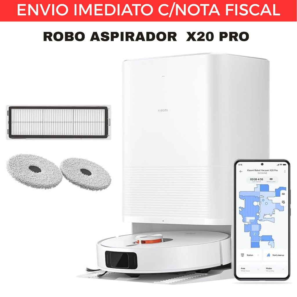 Robô Aspirador X20 PRO Lançamento 2025 110/220volts - Limpeza Inteligente