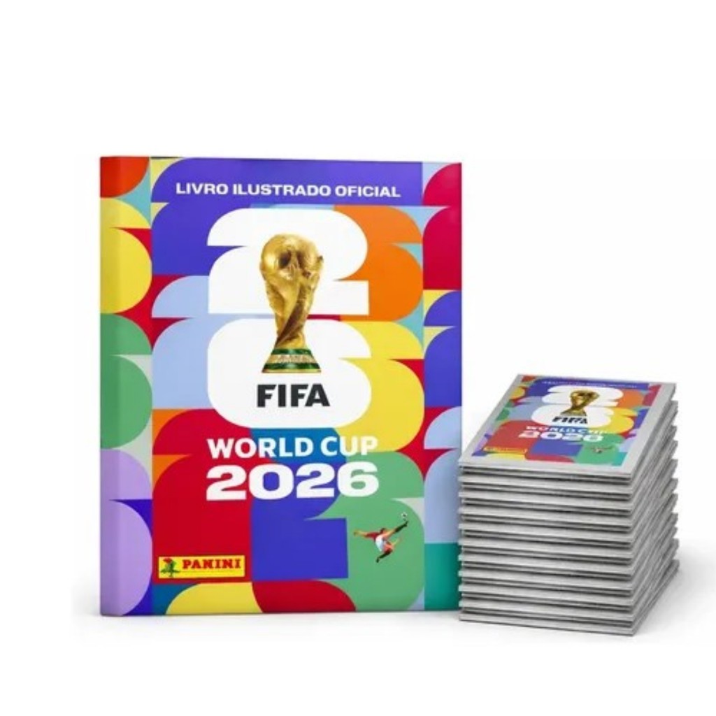 Kit Álbum Copa Do Mundo 2026 Panini + 70 Figirunhas ( 10 pacotinho ) [Lacradas ] Brochura Oficial